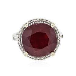 14KT White Gold 12.94 ctw Ruby and Diamond Ring