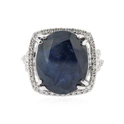 18KT White Gold 14.09 ctw Sapphire and Diamond Ring