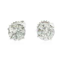 14KT White Gold 2.05 ctw Diamond Earrings