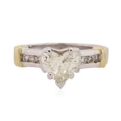 14KT Two-Tone 1.29 ctw Heart Cut Diamond Ring