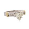 Image 2 : 14KT Two-Tone 1.29 ctw Heart Cut Diamond Ring