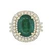 Image 1 : 14KT Yellow Gold 3.82 ctw Emerald and Diamond Ring