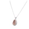 Image 3 : 14KT White Gold 8.37 ctw Morganite and Diamond Pendant With Chain