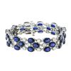 Image 1 : 14KT White Gold 33.48 ctw Sapphire and Diamond Bracelet