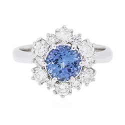 14KT White Gold 1.74 ctw Tanzanite and Diamond Ring