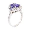 Image 3 : 14KT White Gold 3.94 ctw Tanzanite and Diamond Ring