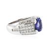 Image 2 : 14KT White Gold 2.63 ctw Tanzanite and Diamond Ring