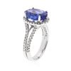 Image 3 : 14KT White Gold 3.76 ctw Tanzanite and Diamond Ring