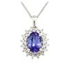 Image 2 : 14KT White Gold 2.67 ctw Tanzanite and Diamond Pendant With Chain