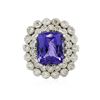 Image 1 : 14KT White Gold 6.87 ctw Tanzanite and Diamond Ring