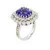 Image 3 : 14KT White Gold 6.87 ctw Tanzanite and Diamond Ring