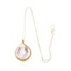 Image 1 : 10KT Yellow Gold 38.00 ctw Rose Quartz Pendant With Chain