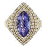 Image 1 : 14KT Yellow Gold 10.41 ctw Tanzanite and Diamond Ring