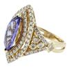 Image 2 : 14KT Yellow Gold 10.41 ctw Tanzanite and Diamond Ring