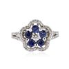 Image 1 : 14KT White Gold 0.95 ctw Sapphire and Diamond Ring