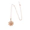 Image 1 : 14KT Rose Gold 8.39 ctw Mother of Pearl and Diamond Pendant With Chain