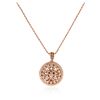 Image 2 : 14KT Rose Gold 0.20 ctw Diamond Pendant With Chain