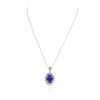 Image 2 : 18KT White Gold 6.20 ctw Tanzanite and Diamond Pendant With Chain