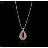 Image 2 : 14KT Rose Gold GIA Certified 49.49 ctw Morganite and Diamond Pendant With Chain