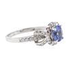 Image 2 : 14KT White Gold 1.25 ctw Tanzanite and Diamond Ring