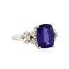 Image 2 : 18KT White Gold 4.81 ctw Tanzanite and Diamond Ring