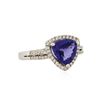 Image 2 : 18KT White Gold 2.20 ctw Tanzanite and Diamond Ring