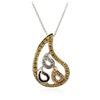 Image 2 : 18KT Tri Color Gold 0.20 ctw Diamond Pendant With Chain