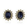 Image 1 : 14KT Yellow Gold 2.18 ctw Sapphire and Diamond Earrings