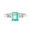 Image 1 : 14KT White Gold 1.15 ctw Emerald and Diamond Ring