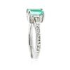 Image 3 : 14KT White Gold 1.15 ctw Emerald and Diamond Ring