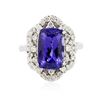 Image 1 : 14KT White Gold 4.71 ctw Tanzanite and Diamond Ring