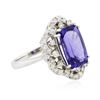 Image 2 : 14KT White Gold 4.71 ctw Tanzanite and Diamond Ring