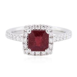 18KT White Gold 1.00 ctw Ruby and Diamond Ring