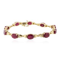 14KT Yellow Gold 15.30 ctw Ruby Bracelet