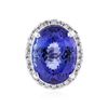 Image 1 : 14KT White Gold 23.51 ctw Tanzanite and Diamond Ring