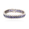 Image 1 : 14KT White Gold 20.79 ctw Sapphire and Diamond Bracelet
