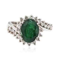 14KT White Gold 3.24 ctw Emerald and Diamond Ring