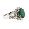 Image 2 : 14KT White Gold 3.24 ctw Emerald and Diamond Ring