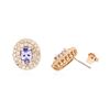 Image 2 : 14KT Rose Gold 1.40 ctw Tanzanite and Diamond Earrings