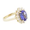 Image 2 : 14KT Yellow Gold 2.24 ctw Tanzanite and Diamond Ring