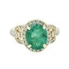 Image 1 : 14KT Yellow Gold 2.84 ctw Emerald and Diamond Ring