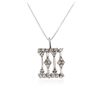 Image 2 : 14KT White Gold 0.15 ctw Diamond Pendant With Chain