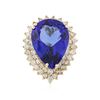 Image 1 : 14KT Yellow Gold 18.13 ctw GIA Cert Tanzanite and Diamond Ring