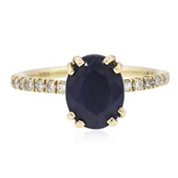 18KT Yellow Gold 2.68 ctw Sapphire and Diamond Ring