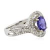 Image 2 : 14KT White Gold 1.03 ctw Tanzanite and Diamond Ring