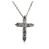 Image 1 : 14KT White Gold 0.54 ctw Diamond Cross Pendant With Chain