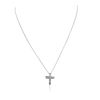 Image 2 : 14KT White Gold 0.54 ctw Diamond Cross Pendant With Chain