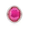Image 1 : 14KT White Gold 18.76 ctw Ruby and Diamond Ring
