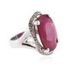 Image 2 : 14KT White Gold 18.76 ctw Ruby and Diamond Ring