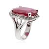 Image 3 : 14KT White Gold 18.76 ctw Ruby and Diamond Ring